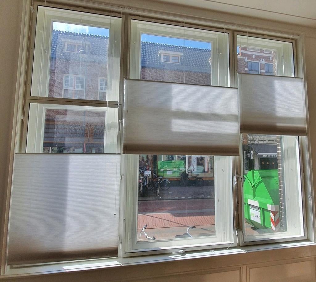 4x Veneta Plissé Gordijn Wit Top Down Bottom Up, Ophalen, 100 tot 150 cm, 200 cm of meer, Wit