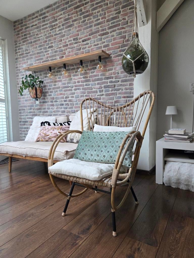 Vintage rotan stoeltje, Huis en Inrichting, Ophalen, Zo goed als nieuw, 75 tot 100 cm, Riet of Rotan