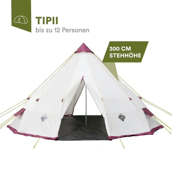 Tipi 300 Wigwam Tent. Indianentent. 12 Personen. 3 m Hoog., Caravans en Kamperen, Tenten, meer dan 6, Nieuw, Ophalen of Verzenden