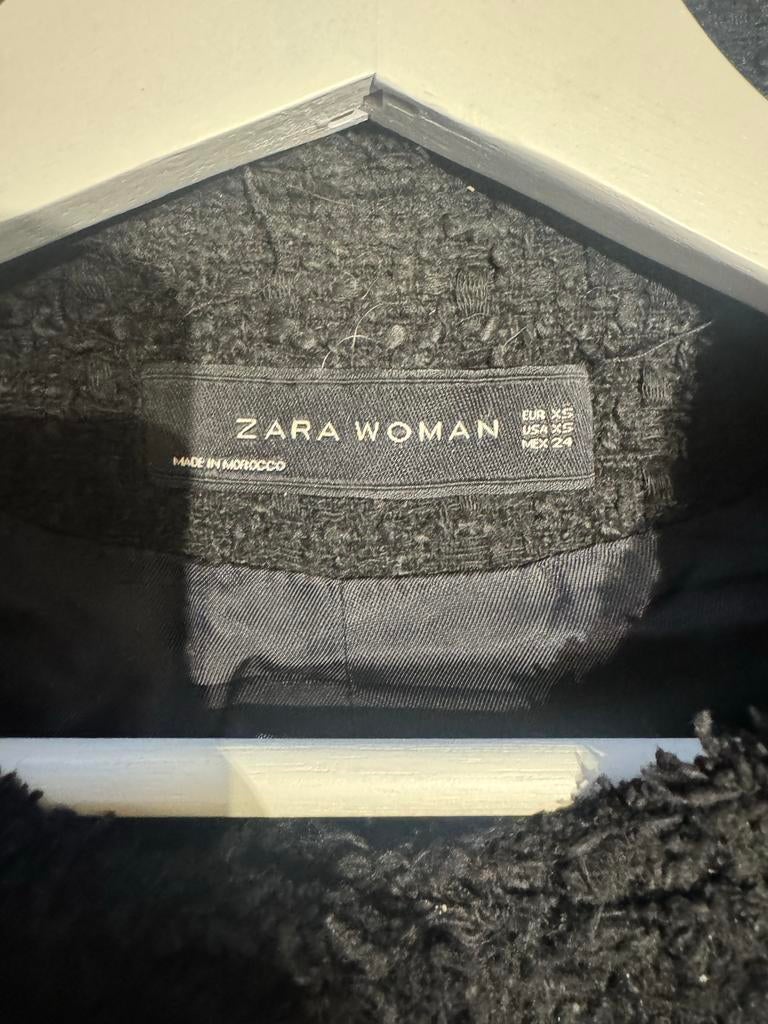Zara Woman tweed jasje zwart XS, Kleding | Dames, Ophalen of Verzenden, Gedragen, Maat 34 (XS) of kleiner, Zwart