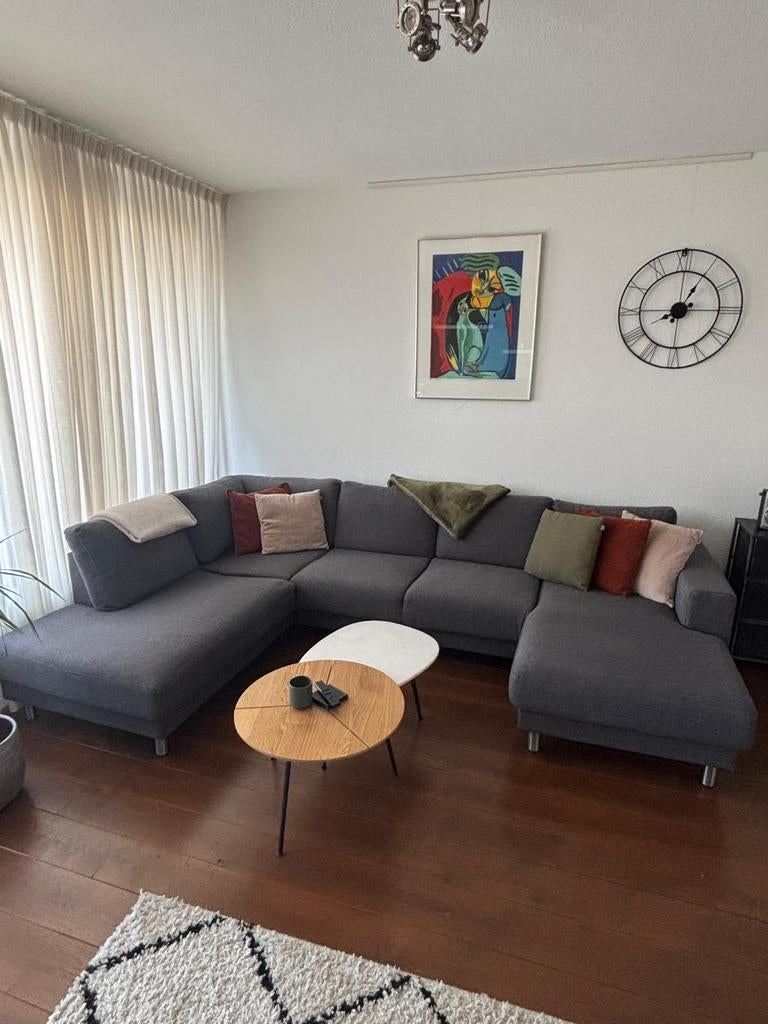 Ruime en comfortabele hoekbank Oisterwijk - Grijs-blauw, Ophalen, Gebruikt, 100 tot 125 cm, Hoekbank