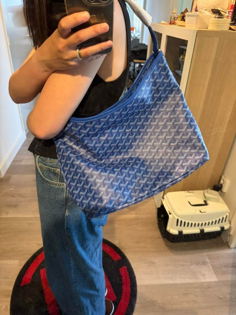 Goyard Bag Blue Hobo Medium Canvas Tote Bag, Ophalen of Verzenden, Nieuw, Blauw, Shopper