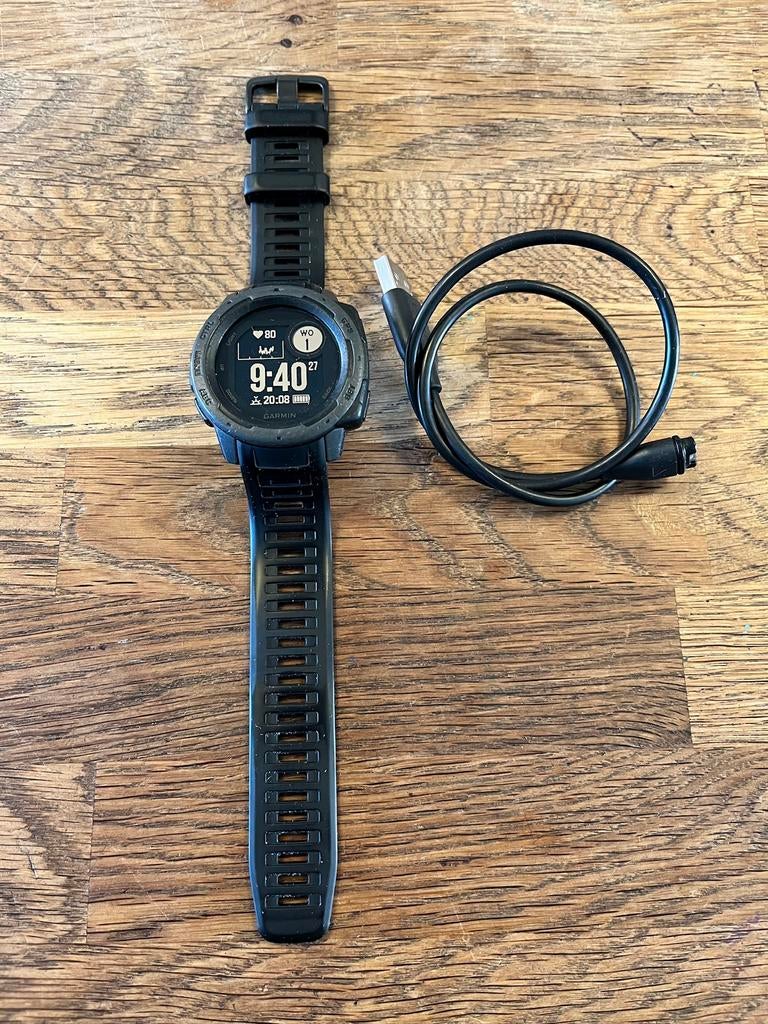 Garmin Instinct smart watch sporthorloge, Sieraden, Tassen en Uiterlijk, Sporthorloges, Gebruikt, Zwart, Ophalen of Verzenden