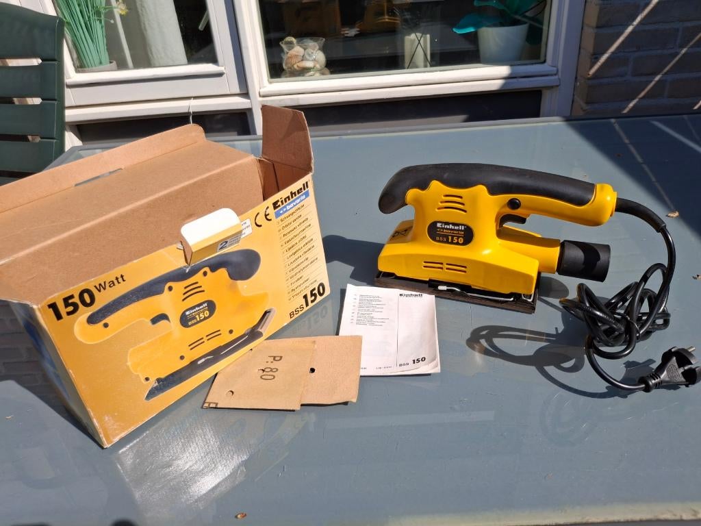 Einhell Schuurmachine Bavaria BSS 150, Doe-het-zelf en Verbouw, Ophalen of Verzenden, Zo goed als nieuw, Minder dan 600 watt, Vlakschuurmachine