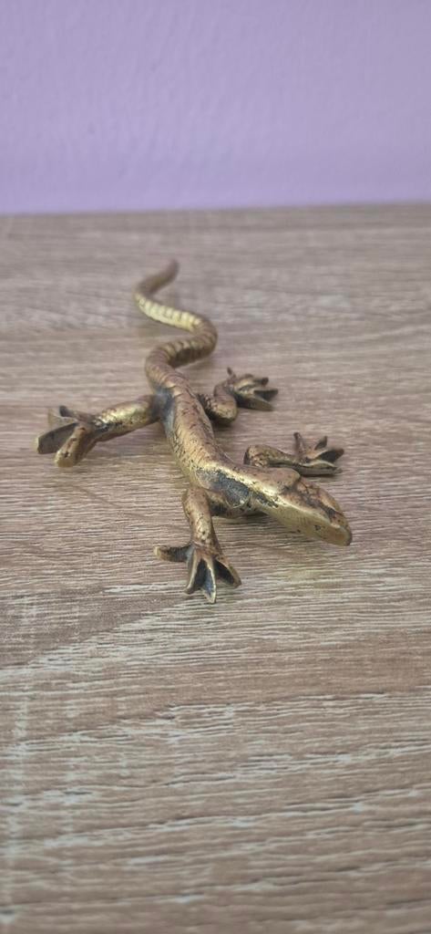 Messing Salamander - Vintage Decoratiebeeldje, Ophalen of Verzenden