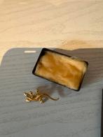 Mooie goudkleurige hagedis broche, Overige materialen, 4 tot 7 cm, Gebruikt, Verzenden