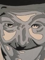 Stan Laurel Olivier Hardy schilderij op ingelegd mdf, Ophalen of Verzenden