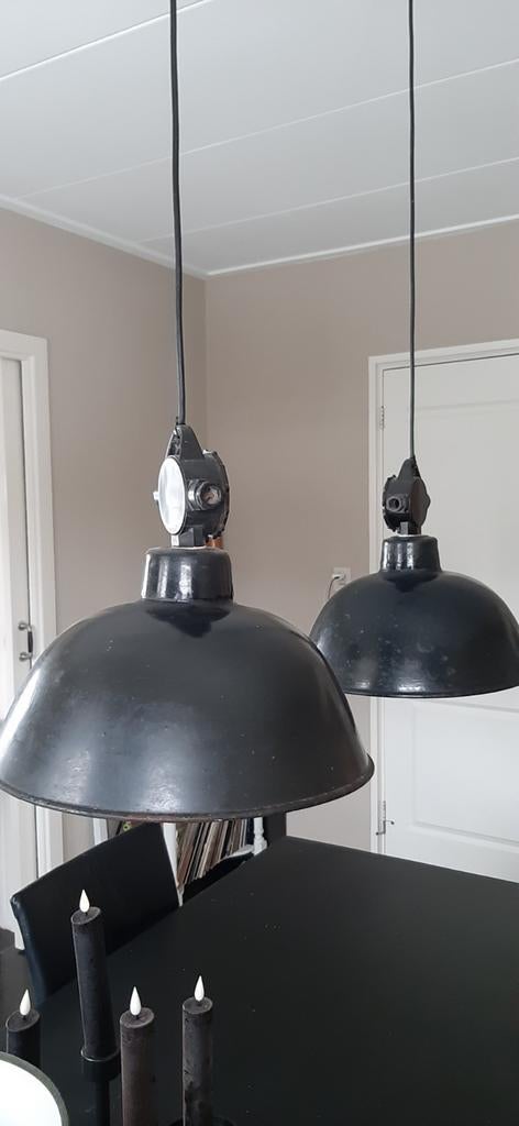 2 oude brocante lampen, Ophalen of Verzenden