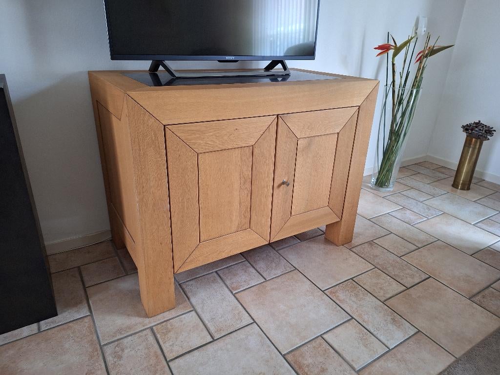 Kast met hardstenen blad inleg (zeer goede staat!), Ophalen, Met deur(en), 100 tot 150 cm, Eikenhout