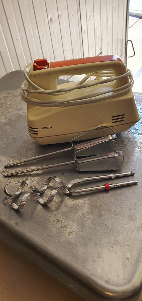 Vintage Philips Mixer + toebehoren, Witgoed en Apparatuur, Keukenmixers, Ophalen of Verzenden, Gebruikt, 3 snelheden of meer