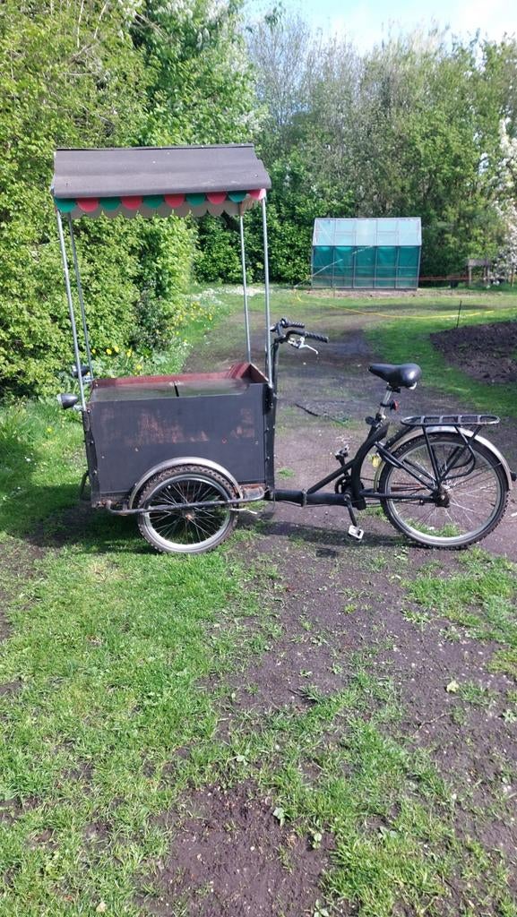 Robuuste Bakfiets met Huif - Ideaal voor vrijmarkt!, Ophalen, Gebruikt, 4 kinderen of meer, Huif