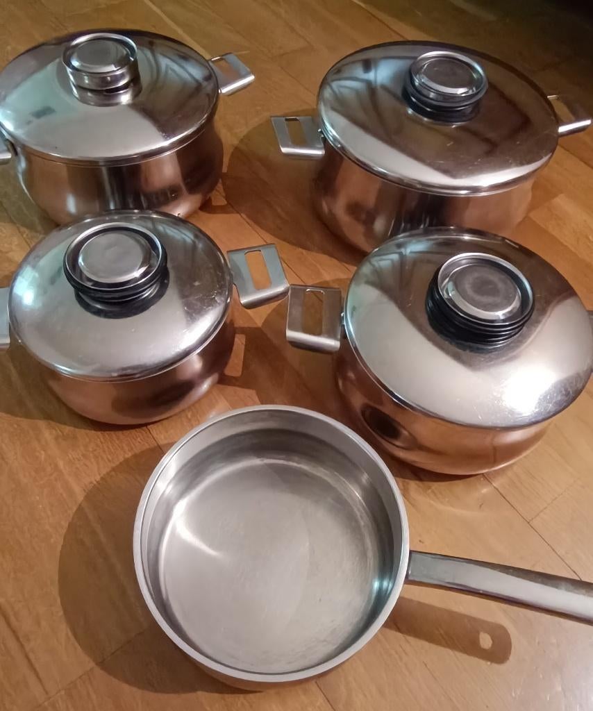 Demeyere pannenset - 5-delig, Ophalen, Gebruikt, Rvs, Pannenset