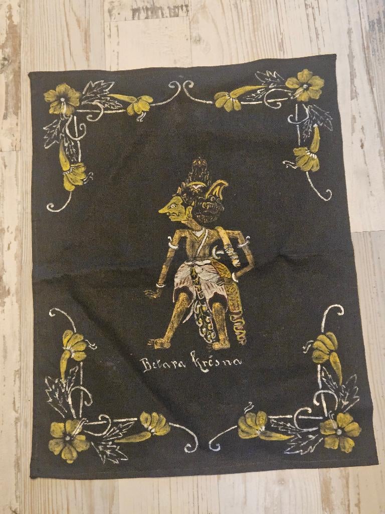 Antieken Batik doek uit Indonesië Betara Kresno Wayang, Ophalen of Verzenden