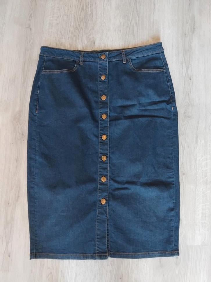 King Louie spijkerrok XL, Kleding | Dames, Rokken, Zo goed als nieuw, Maat 46/48 (XL) of groter, Blauw, Knielengte, Ophalen of Verzenden