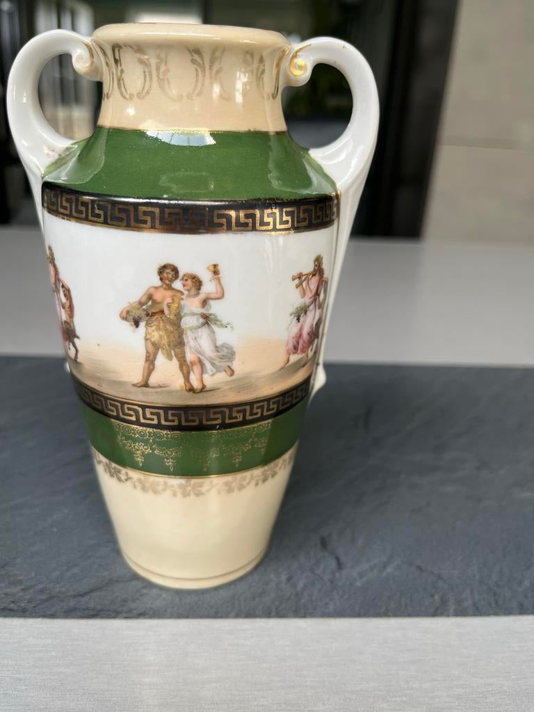 Vintage Amfora Vaasje Bavaria met Klassieke Scènes, Ophalen of Verzenden