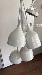 Hanglamp wit , 5 kelkjes, Ophalen of Verzenden, Gebruikt, Hanglamp, 75 cm of meer