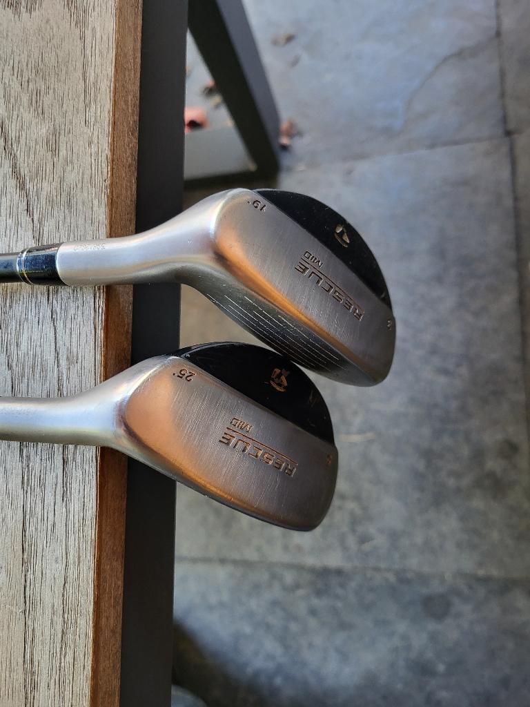TaylorMade Rescue Mid hybrids 19 & 25 – goede staat, Ophalen, Gebruikt, Club, Overige merken