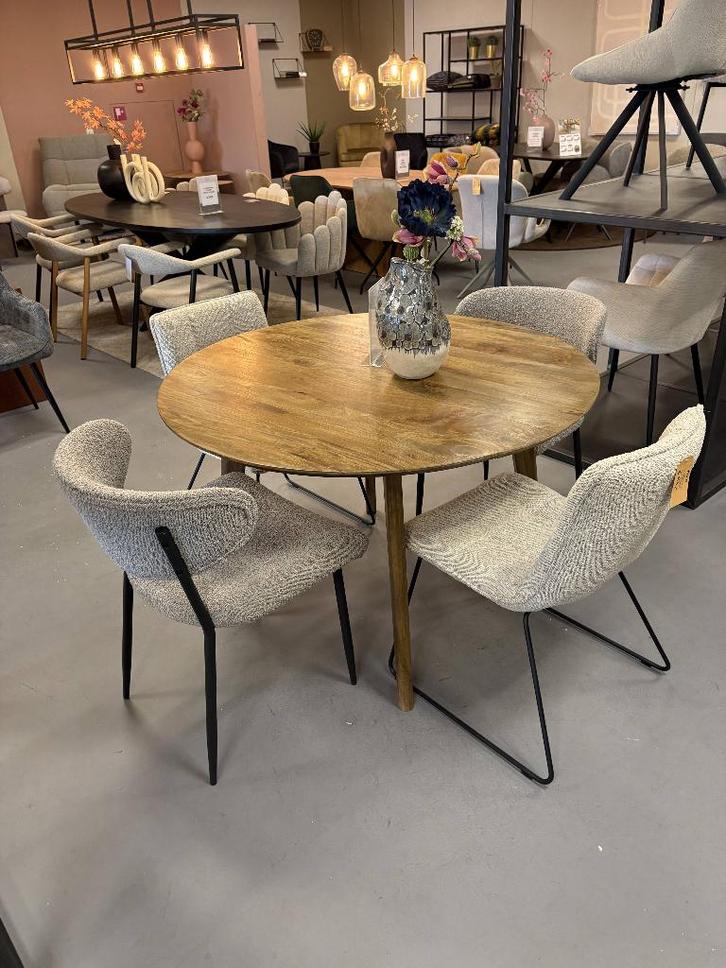 stoelen set van 4 - stoelen bouclé - eetkamerstoel beige #5, Huis en Inrichting, Stoelen, Nieuw, Vier, Stof, Overige kleuren, Ophalen