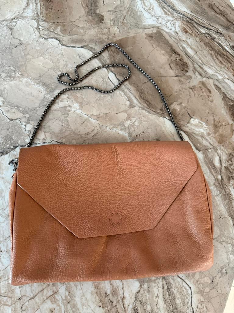 Ruby Tuesday schoudertasje leer, Ophalen of Verzenden, Gebruikt, Bruin, Schoudertasje