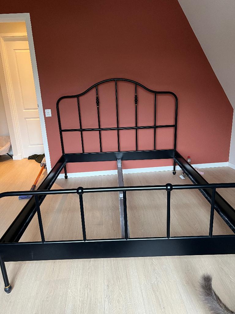Tweepersoons bed te koop, Ophalen, Gebruikt, Zwart, Tweepersoons