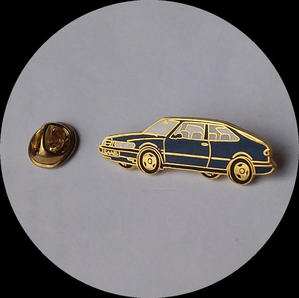 SAAB pin, geëmailleerd, Verzenden, Zo goed als nieuw, Transport, Speldje of Pin