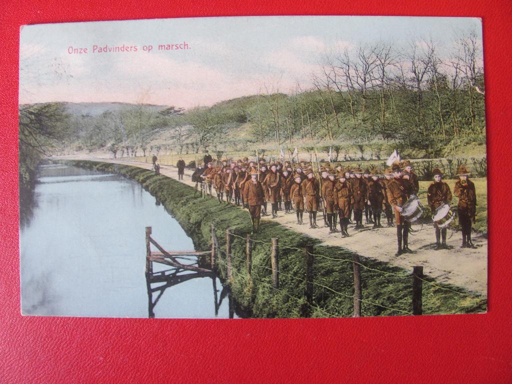 Scouting 1914, Onze padvinders op marsch, Warmond, Ophalen of Verzenden, Voor 1920, Gelopen, Zuid-Holland