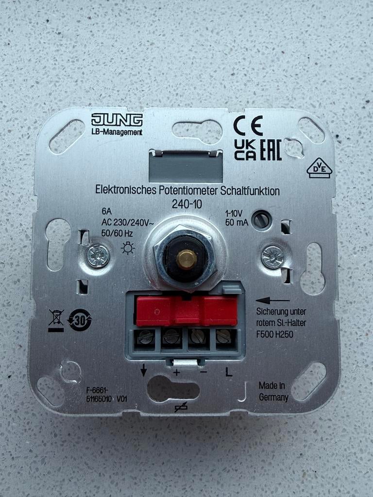 Jung Elektronisch Potentiometer LED Dimmer 240-10, Doe-het-zelf en Verbouw, Elektra en Kabels, Ophalen of Verzenden, Nieuw, Overige typen