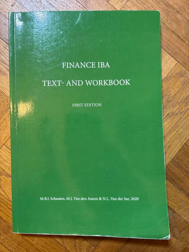 Finance IBA Text- and Workbook, First Edition, Ophalen of Verzenden, Gamma, Gelezen, HBO