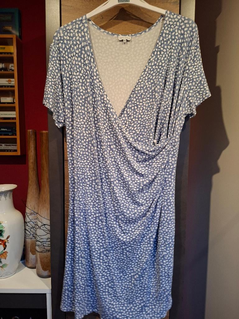 Dames jurk - maat XXL - blauw, wit, Kleding | Dames, Blauw, Maat 46/48 (XL) of groter, Ophalen of Verzenden, Zo goed als nieuw