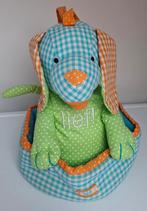 pluche hond knuffel van het merk Lief!, zittend in mandje, Ophalen of Verzenden, Zo goed als nieuw, Hond