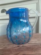 Prachtige vintage kobalt blauwe schenkkan knobbelvaas, Ophalen of Verzenden, Blauw, Minder dan 50 cm