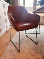 Eetkamerstoelen set van 4 - cognac bruin leer, Ophalen, Bruin, Leer, Zo goed als nieuw