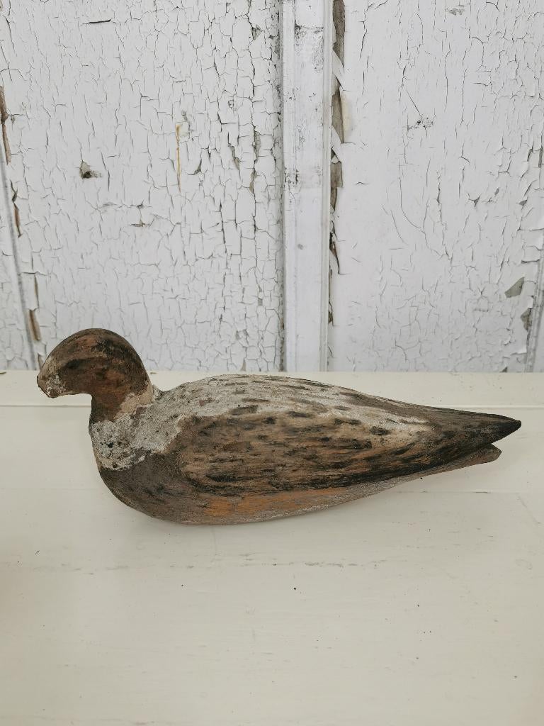 Antieke oude houten lokeend lokvogel jacht originele verf, Ophalen of Verzenden