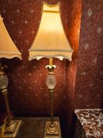 Twee Engelse retro tafellampen versiert met kristallenananas, Ophalen of Verzenden