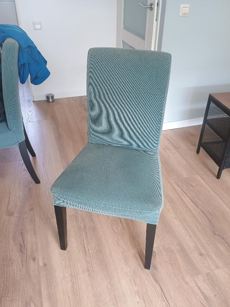 4 Ikea HENRIKSDAL eetkamerstoelen, Ophalen, Gebruikt, Blauw, Vier