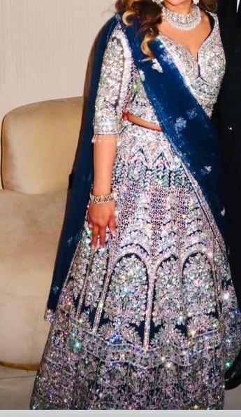 Indiase lehenga bruids kleding, Overige typen, Blauw, Ophalen of Verzenden, Maat 36 (S)