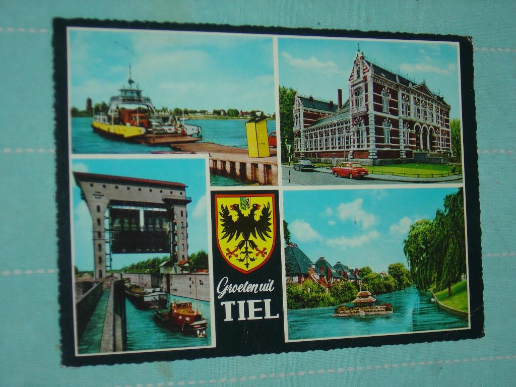 19) kleuren ansichtkaart  Tiel, Ophalen of Verzenden, Gelopen, Gelderland