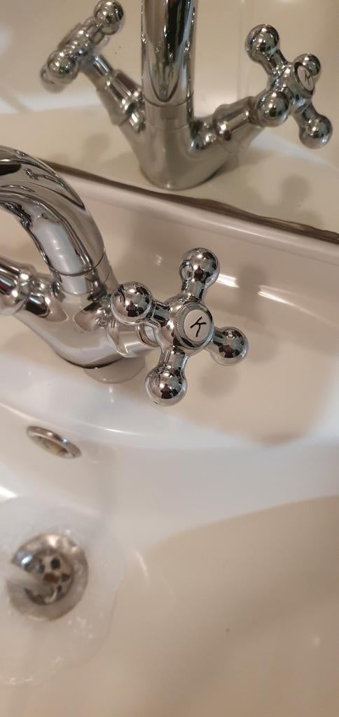 Nostalgische kraan voor wasbak, Doe-het-zelf en Verbouw, Sanitair, Ophalen of Verzenden, Gebruikt, Chroom, Kraan