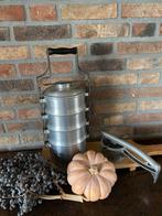 Vintage stapelbare etensdrager ( Henkelmann)  van aluminium, Ophalen of Verzenden