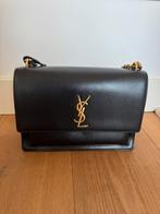 Saint Laurent Sunset Bag Large Zwart Leer, Ophalen, Zo goed als nieuw, Zwart, Schoudertasje