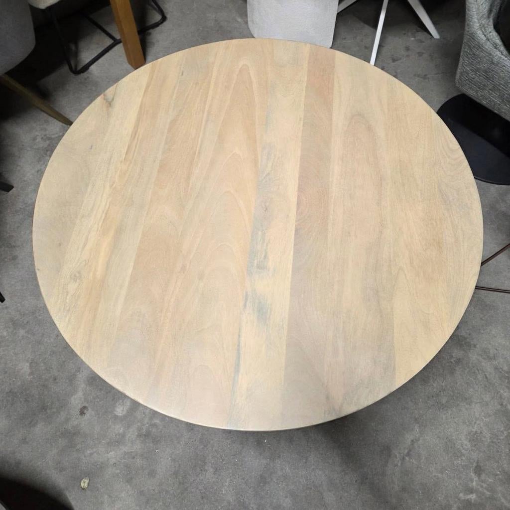 Ronde Eettafel Nikkie Hevea hout, 100cm van Artistiq Living, Ophalen