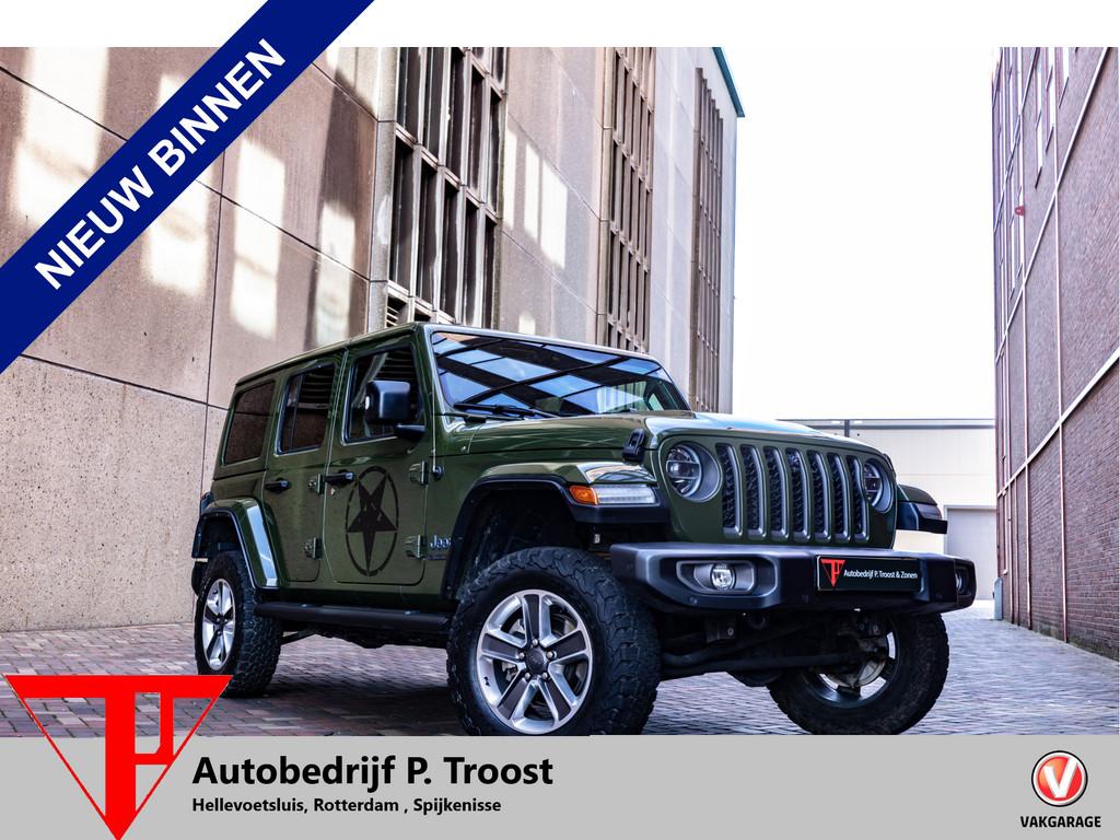 Jeep Wrangler Unlimited 4xe 380 Sahara 80th Anniversary Trek, Auto's, Automaat, 12 maanden, 4 cilinders, 2248 kg