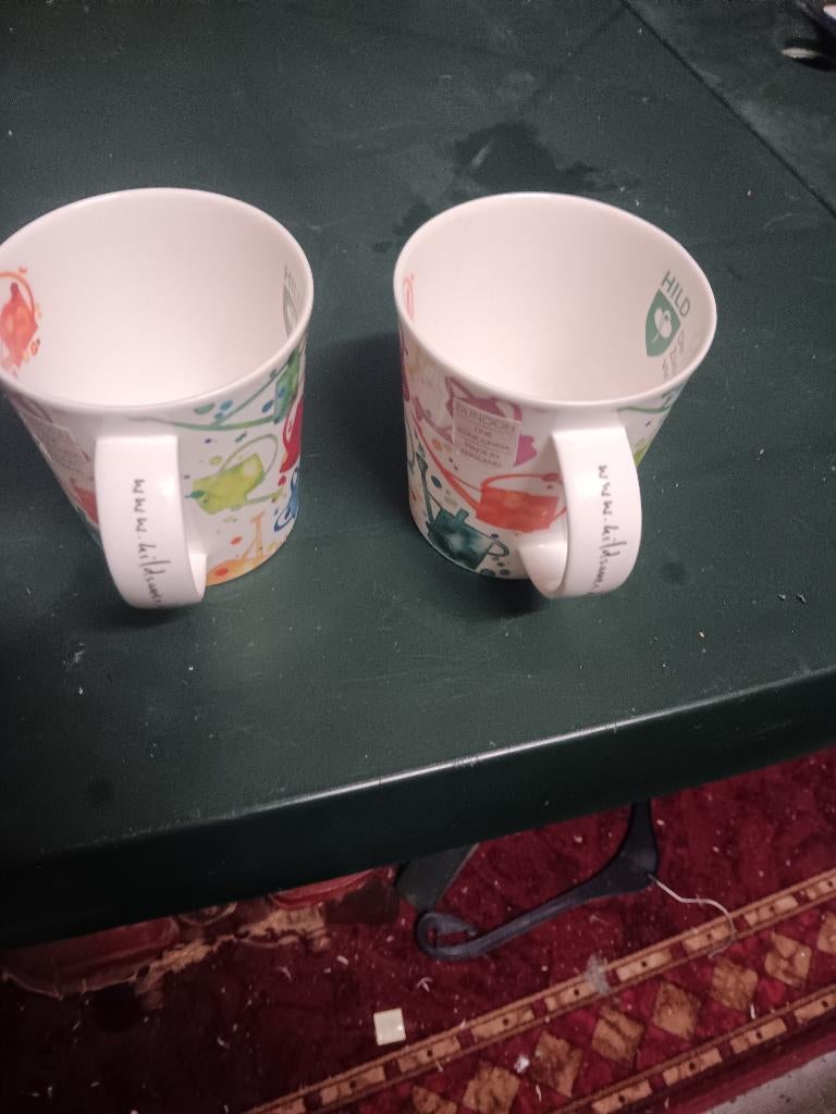 2 vintage echte fine bone China Dunoon made Engeland, Ophalen, Zo goed als nieuw, Porselein, Kop en/of schotel