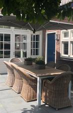 Tuintafel uitschuifbaar wit teak, Ophalen, Gebruikt, Rechthoekig, Teakhout