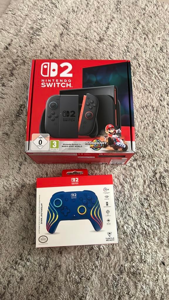 Nintendo Switch 2 + Joystick Afterglove wave, Met games, Nieuw, Ophalen of Verzenden, Switch Original
