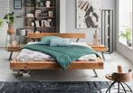Massief eiken houten bed 140 /160 /180 /200 x 200 cm, Bruin, Verzenden, 180 cm, 200 cm