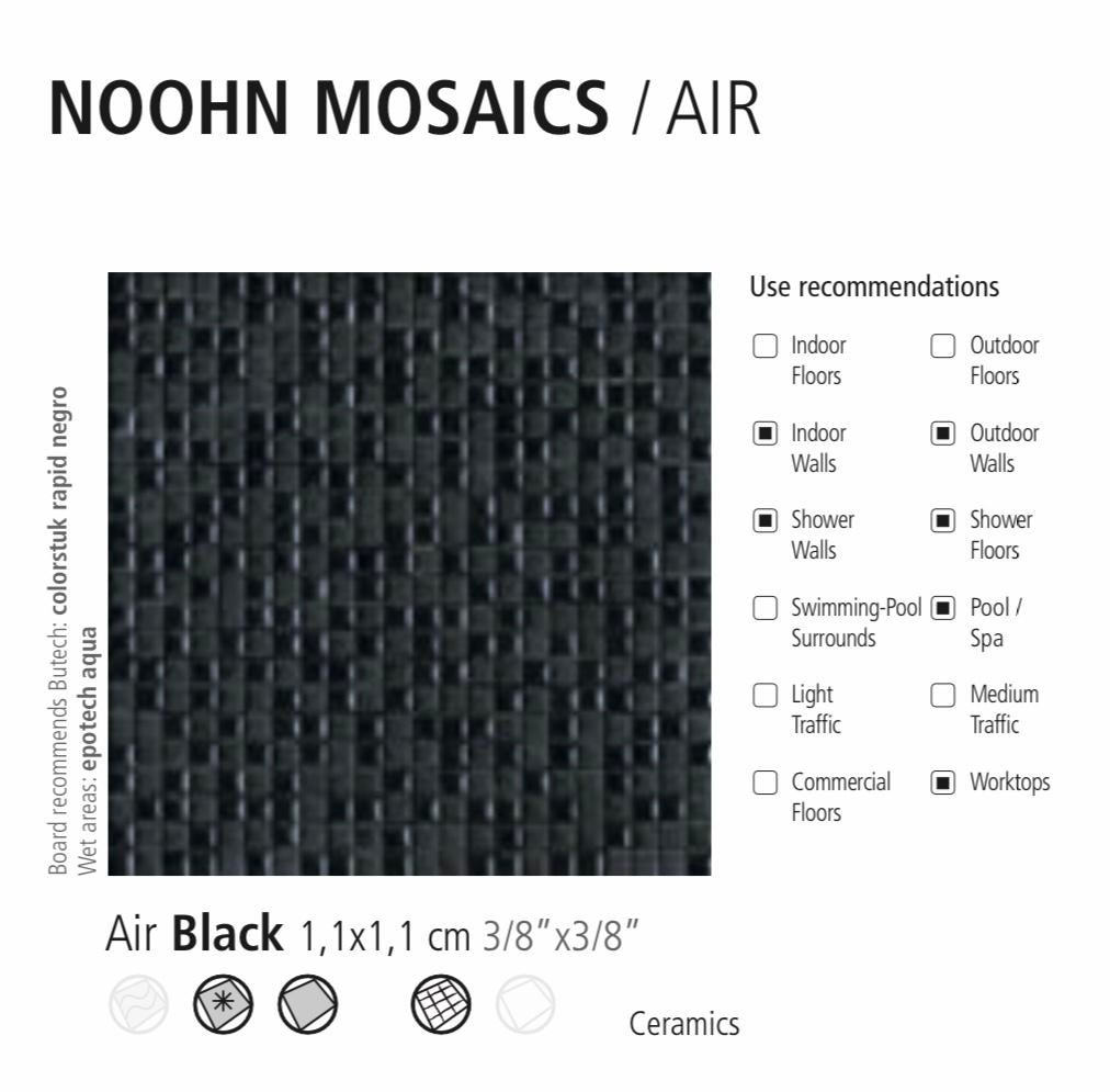 L’antic Colonial Noohn Glass Mosaics Air Black 30x30x0,7cm, Doe-het-zelf en Verbouw, Tegels, Nieuw, Wandtegels, Keramiek, 20 tot 40 cm