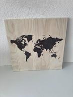 Houten Wereldkaart Wanddecoratie 40x40 cm, Ophalen of Verzenden, Gebruikt