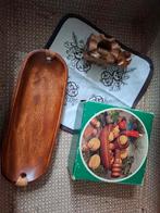 Vintage set teak hout schaaltjes en notenkrakers, Ophalen of Verzenden, Gebruikt, Overige vormen, Hout