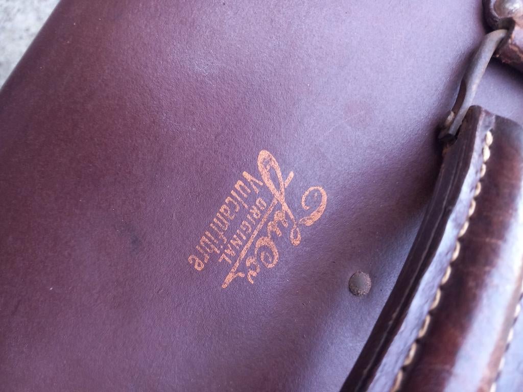 Vintage Leder Vulcanfibre Koffer - Bruin 2 x, Sieraden, Tassen en Uiterlijk, Koffers, Overige materialen, Gebruikt, 45 tot 55 cm